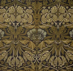 Detail eines Vorhangs, Tulpen- und Rosendesign